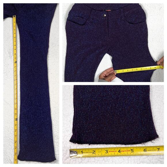 Vintage 90s Lip Service Sparkly Blue Pants Small Womens Mall Goth Gothic Y2K - Picture 15 of 16